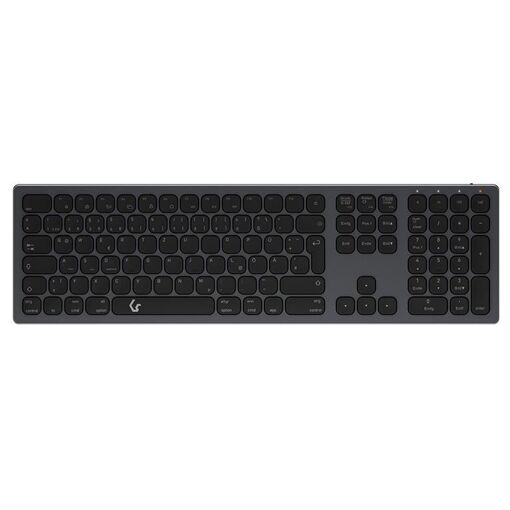 KeySonic Universal Bluetooth QWERTZ German Keyboard (Anthracite/Black)