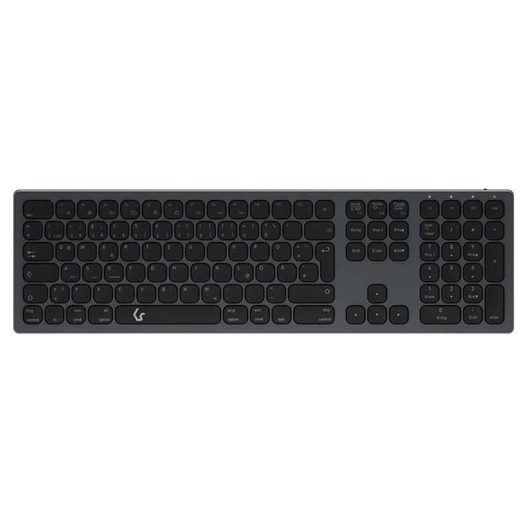 KeySonic Universal Bluetooth QWERTZ German Keyboard (Anthracite/Black)