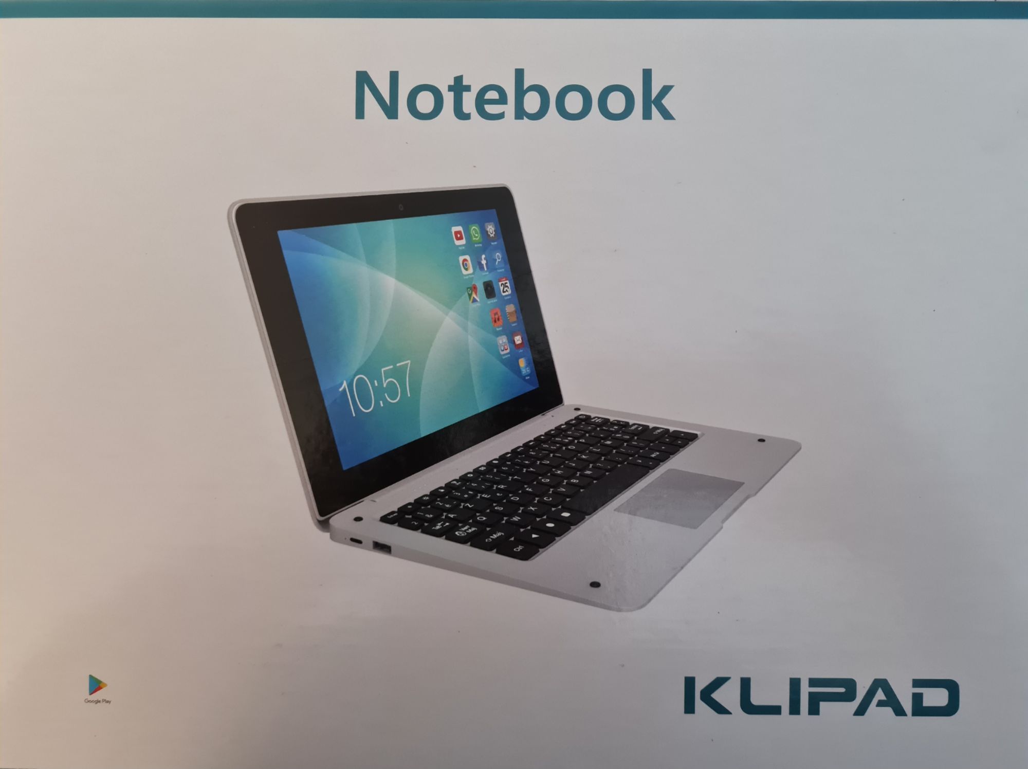 Klipad Notebook 10.1 KL638DK 16GB 10.1-inch Tablet, Black