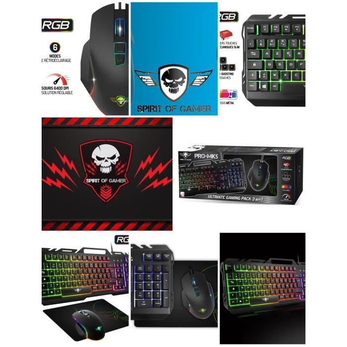 Pack Gamer - Spirit of Gamer PRO-MK5 RGB Mouse and Keyboard Set