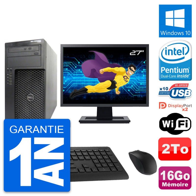 Dell T1650 27" All-in-One PC - Intel G2020, 16GB RAM, 2TB HDD, Windows 10