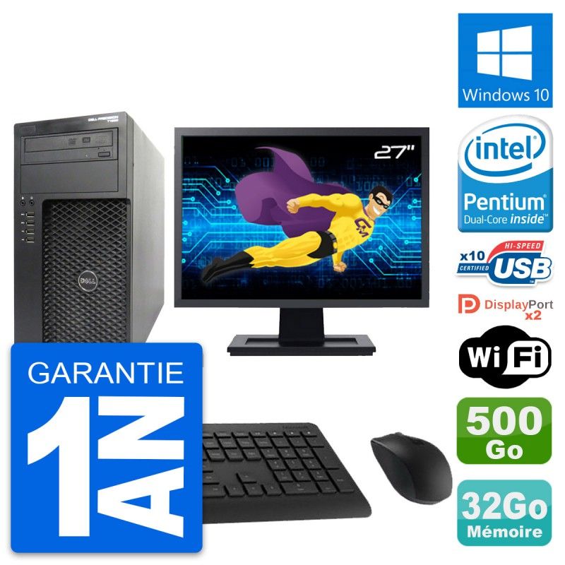 Dell Precision T1650 27-inch All-in-One PC - Intel G2020, 32GB RAM, 500GB HDD, Windows 10