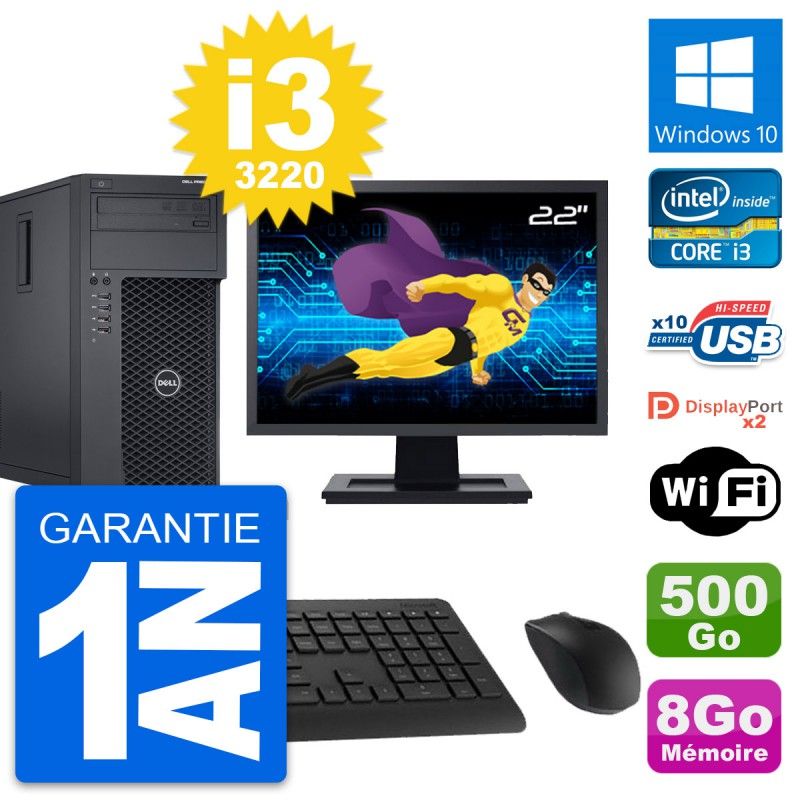 Dell T1650 22-inch All-in-One PC - Intel i3, 8GB RAM, 500GB HDD, Windows 10