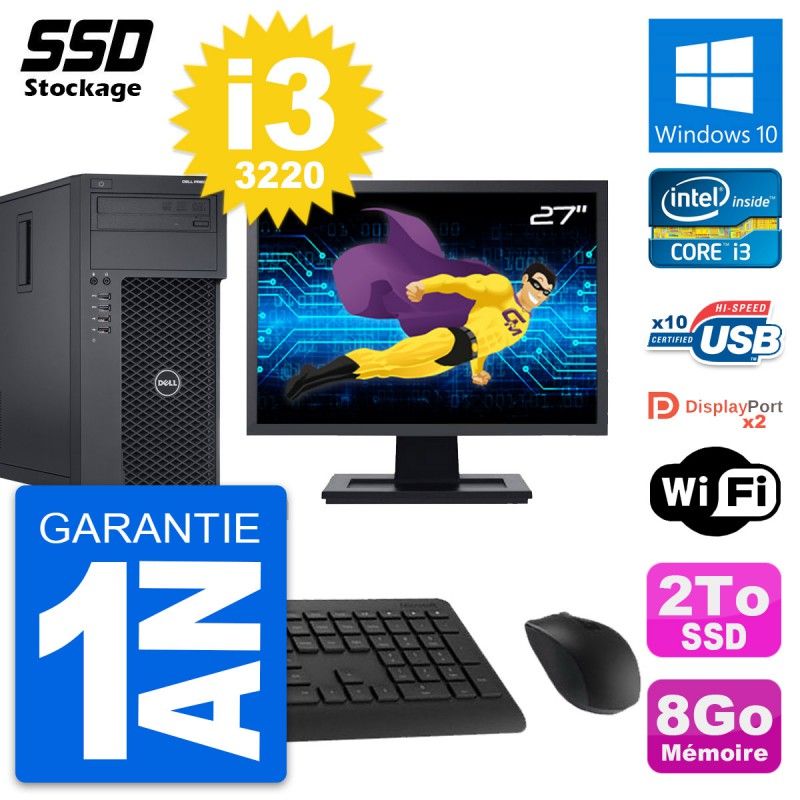 Dell T1650 27" All-in-One PC - Intel Core i3, 8GB RAM, 2TB SSD, Windows 10, WiFi