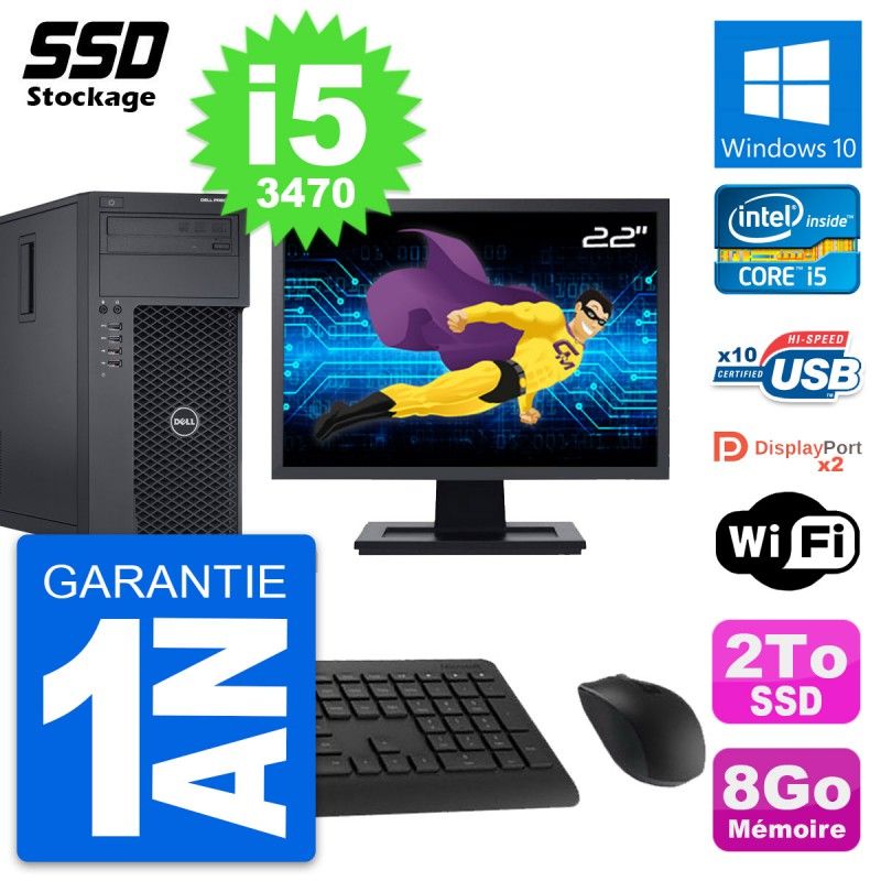 Dell T1650 22-Inch All-in-One PC - Intel Core i5, 8GB RAM, 2TB SSD, Windows 10, WiFi