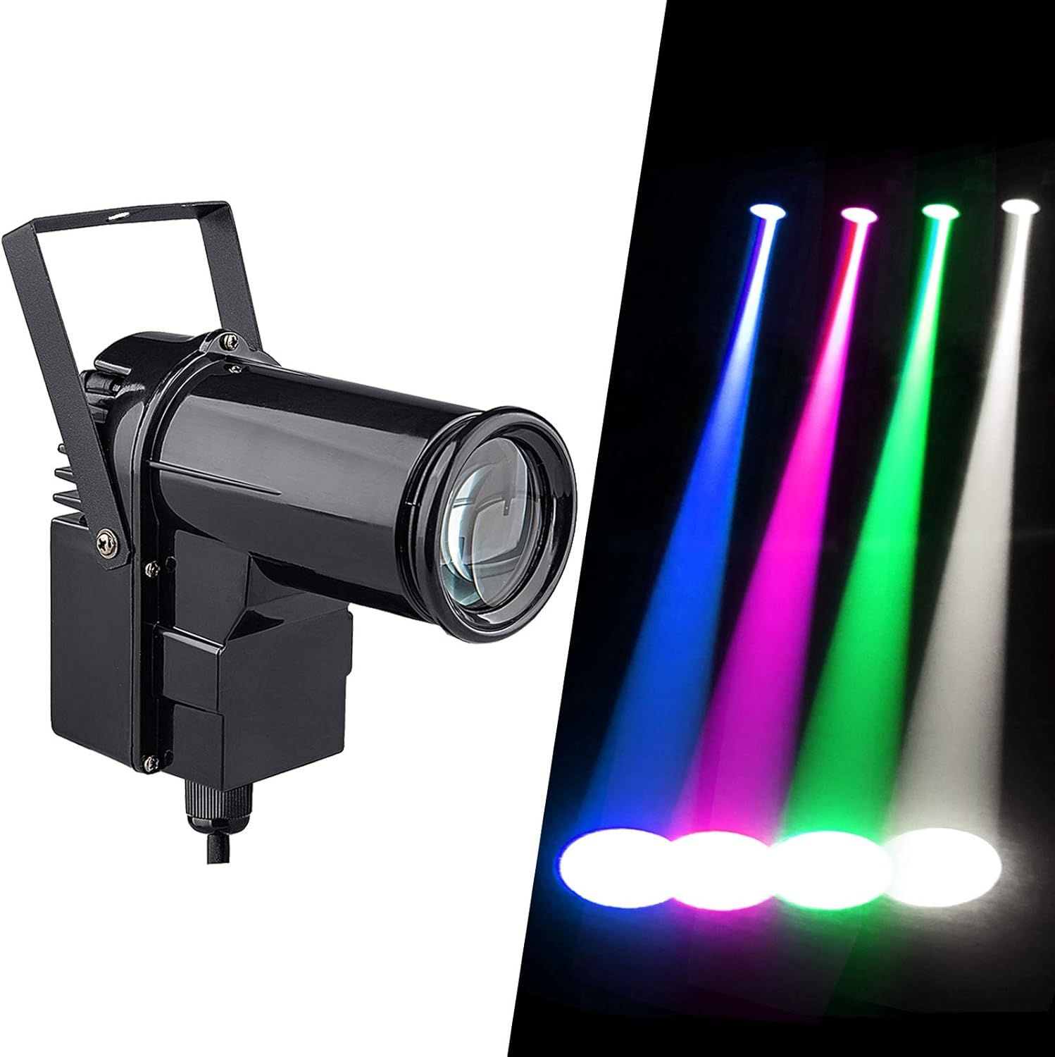 Proyector de spot LED de 12W RGBW con control DMX 512, luz de 6 canales de 3 pines