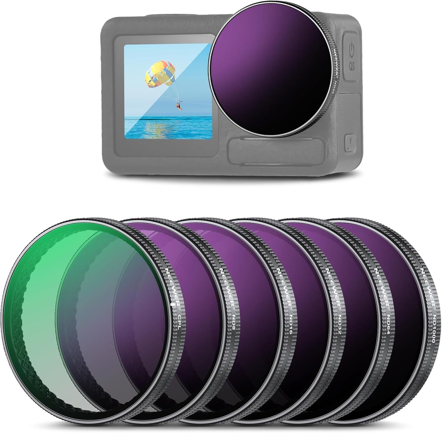 Neewer ND Filter Kit for DJI Osmo Action Cameras (6-Pack)