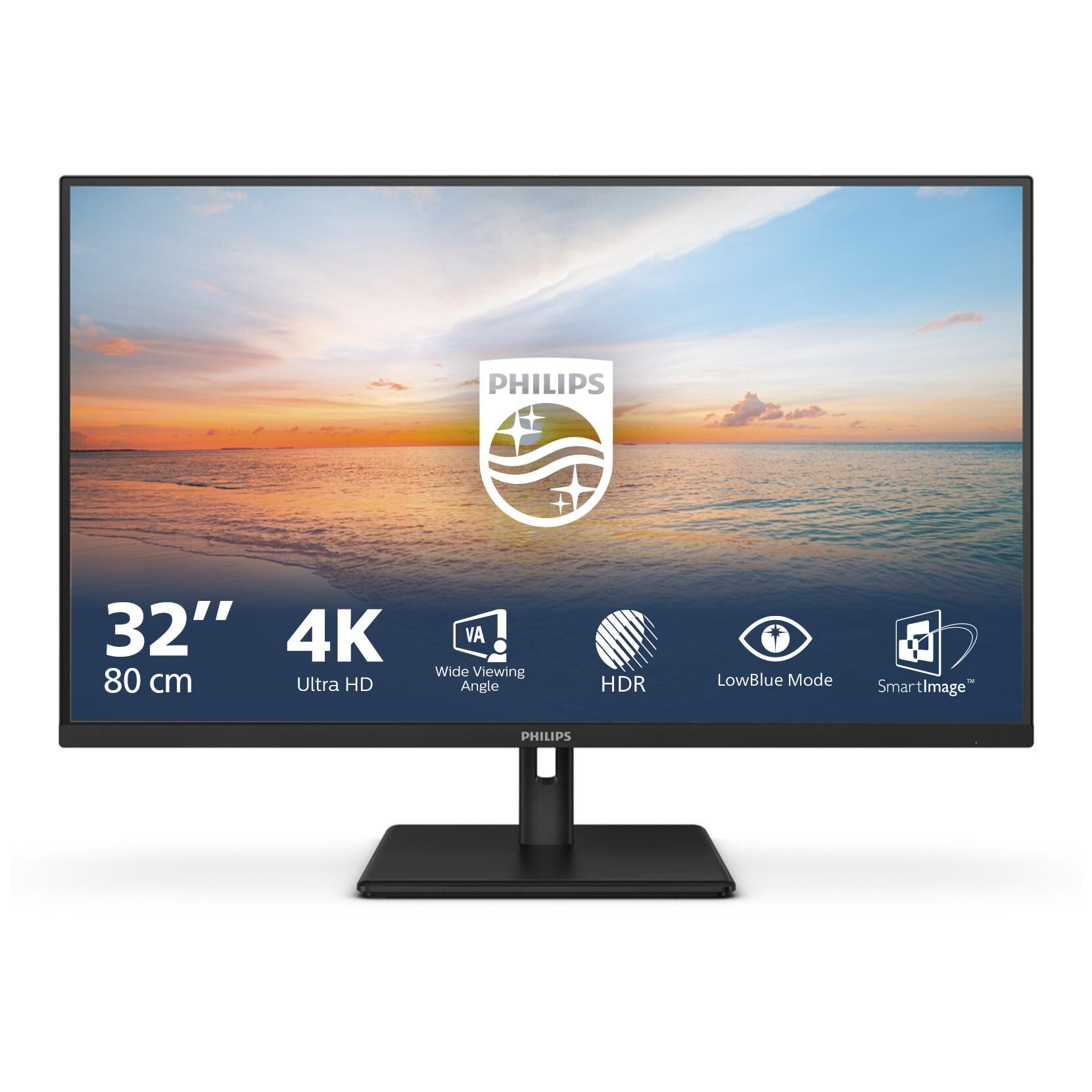 Philips 32E1N1800LA - 1000 Series LED Display - 32" (31.5" Visual) 4K UHD - Black