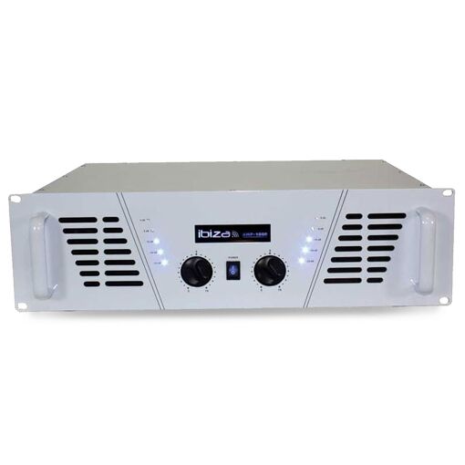 Ibiza Sound AMP1000 - DJ Sound Amplifier - 2 x 800W - White