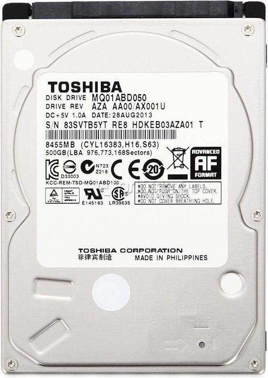 Unidad de estado sólido interna de Toshiba de 500 GB (MQ01ABD050) SATA