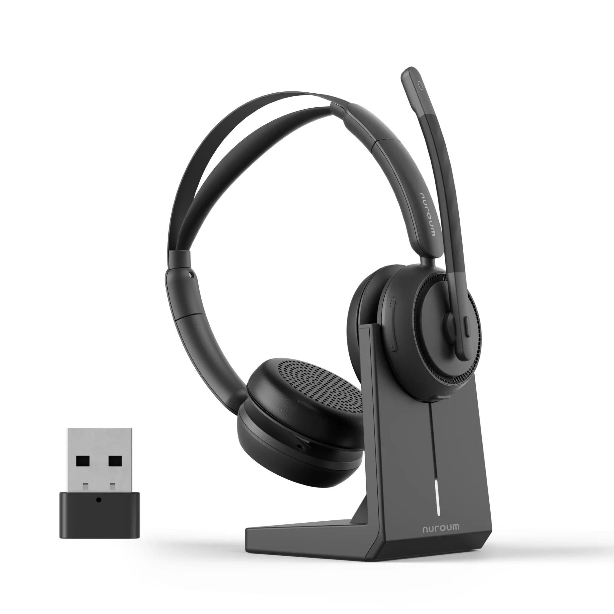 Nuroum HP31D Wireless Headset with AI Noise Cancellation - Black