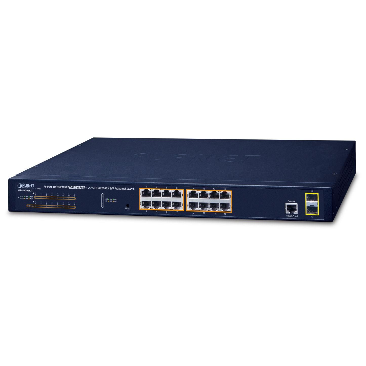 Planet GS-4210-16P2S Gigabit Ethernet Switch