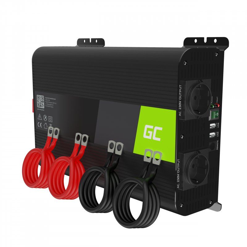 Adaptador de alimentación y inversor Green Cell INVGC11 2000 W, Negro