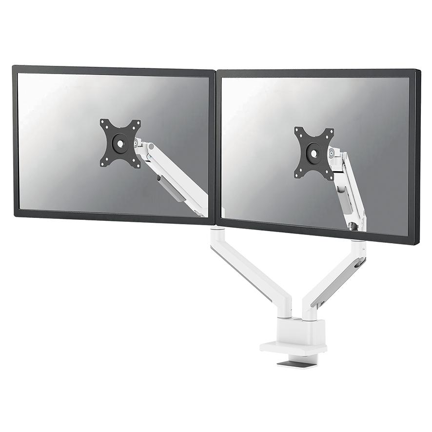 Neomounts DS70-250WH2 17-32" Dual Monitor Desk Mount - Gas Spring - Topfix - 180° Lock