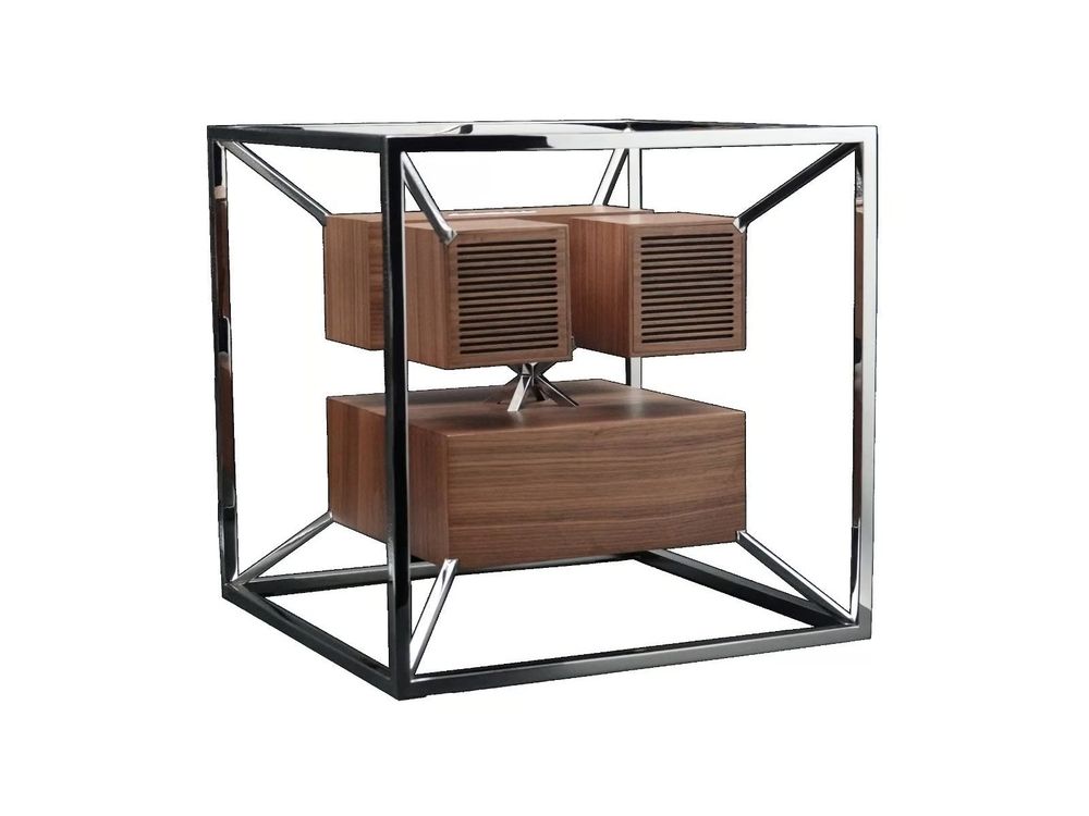 AeroFrame HD 1 - Hi-Fi Speaker - Chrome with Wood