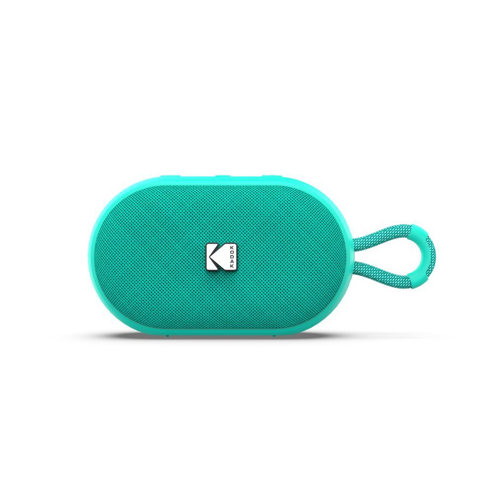 Kodak Wireless Portable Speaker PWS-2284 - Waterproof IPX7, Bluetooth, 6W RMS, TWS Stereo, 1500mAh Battery, 10-12hr Playtime, Hands-Free Function, Silicone Strap, Type-C Cable Included - Green