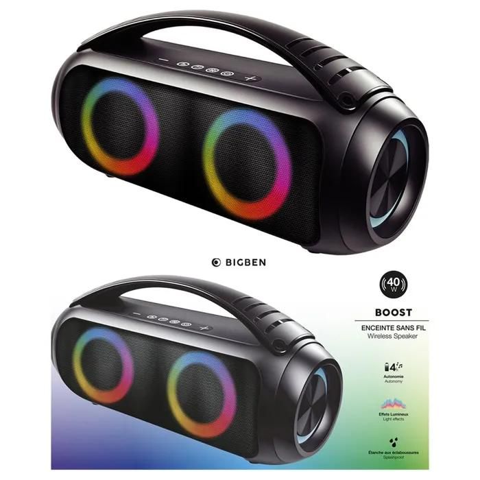 Bigben Connected BOOST Bluetooth Speaker - 40W, IPX5 Waterproof, 8-Hour Battery Life