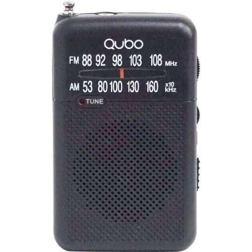 QUBO Portable Radio R-S1 with Cable and Batteries - Black