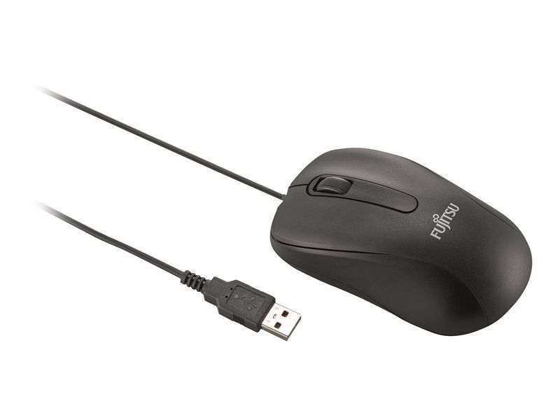 Fujitsu M520 Optical Mouse, USB, Black, Right-Handed/Left-Handed