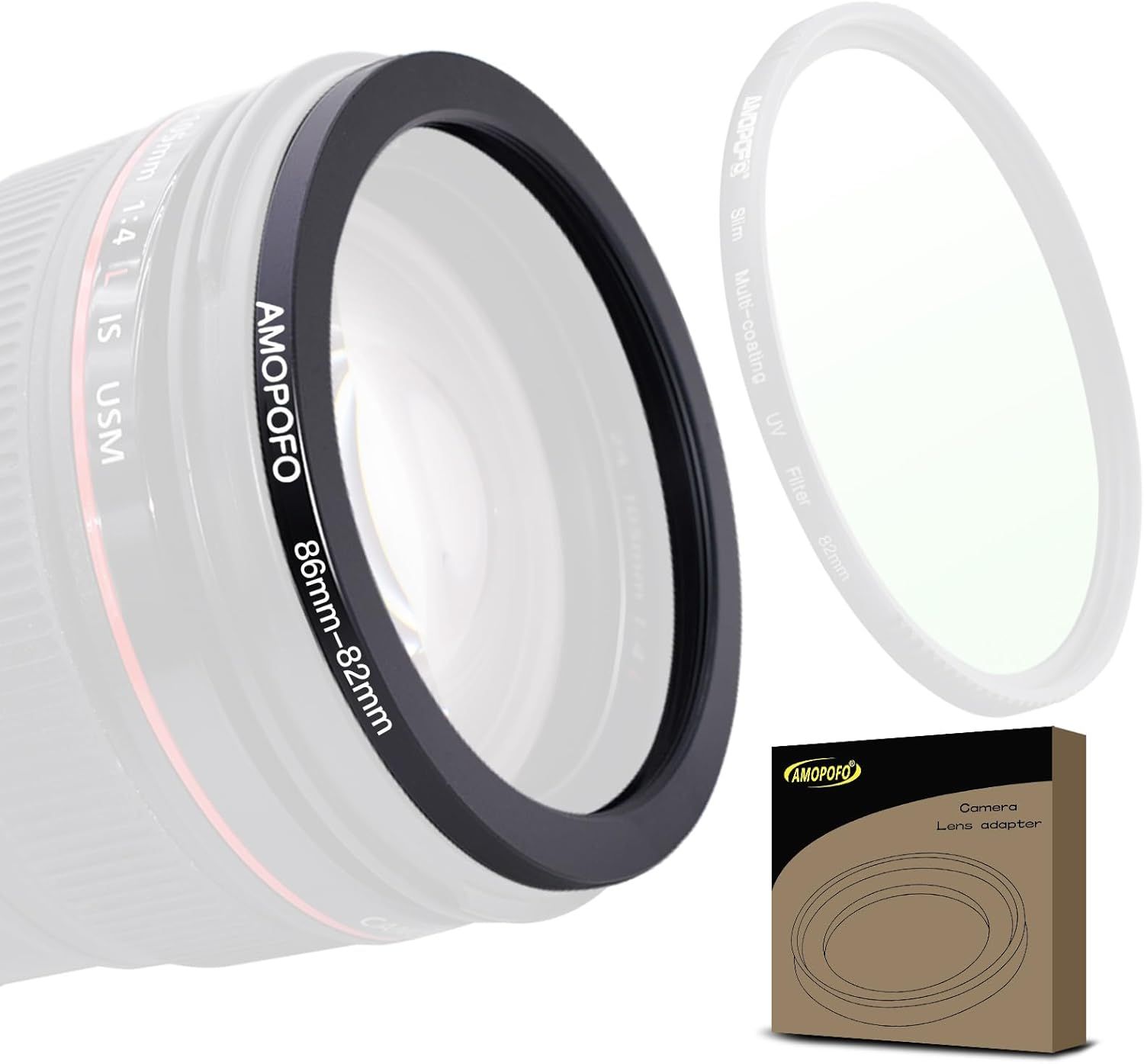Bague d'adaptation pour objectif photo - 86 à 82 mm