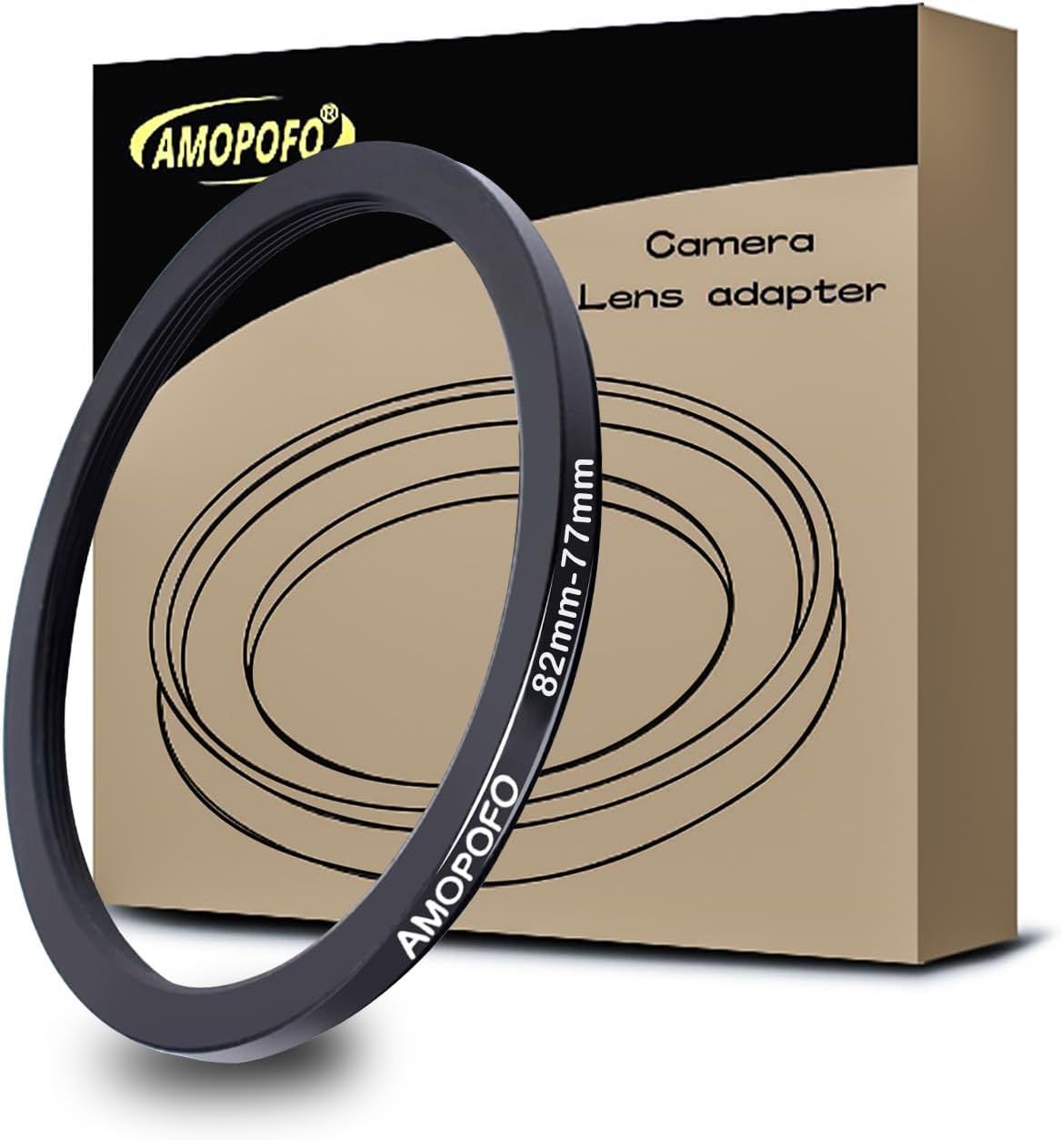 Bague d'adaptation 82 mm vers 77 mm - Construction métallique pour objectif photo avec filetage de filtre