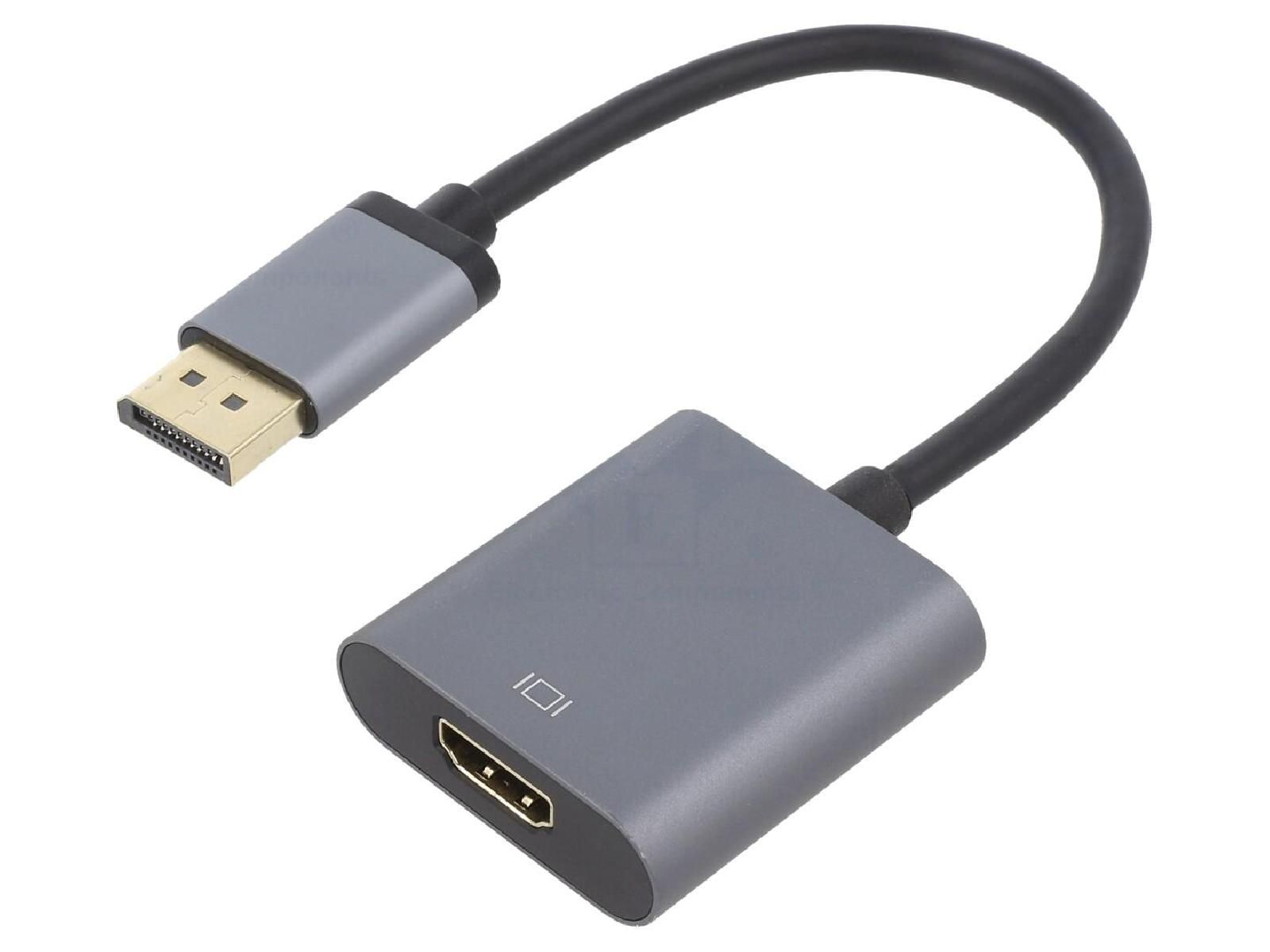 Adaptador ADNAuto DisplayPort a HDMI 1.2/1.3/2.0 UHD 4K 3D - Gris