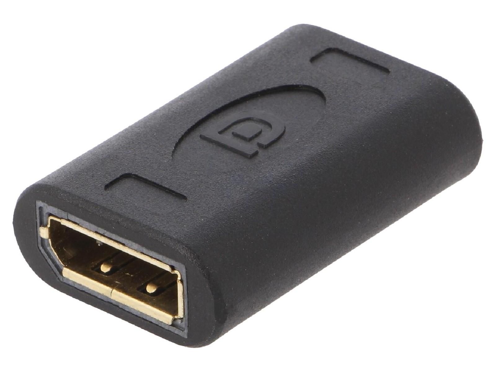 ADNAuto Dual-Sided DisplayPort 1.4 HDCP 2.2 Adapter - Black