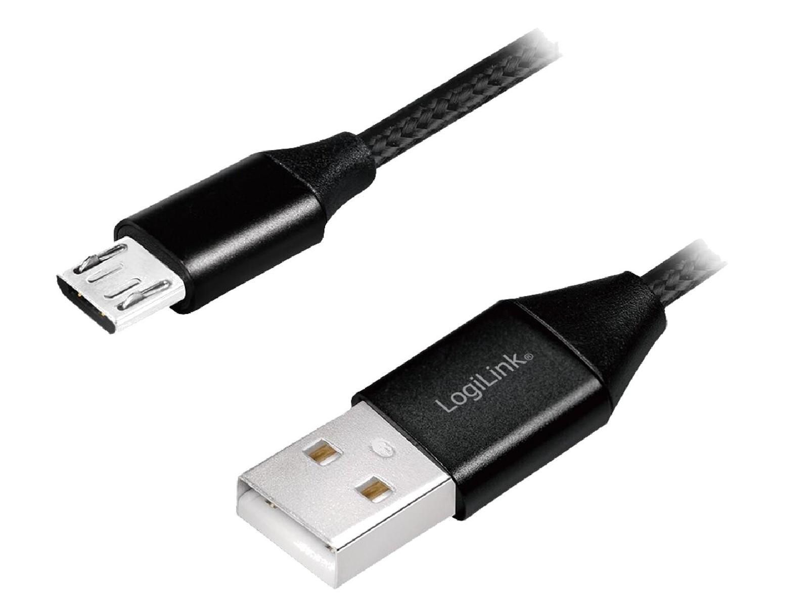 ADNAuto USB 2.0 Cable, 0.3m, Black (USB A Male to Micro B Male)