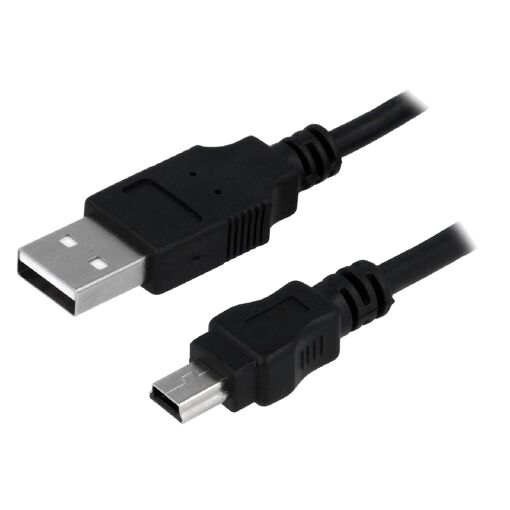 Câble USB 2.0 ADNAuto, 1,8 m, Noir (Connecteur USB A Mascul à Connecteur USB B Miniature Mascul)