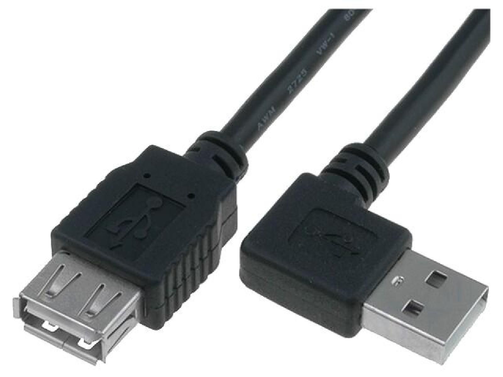 ADNAuto USB 2.0 Angular Cable, 1.8m, Black