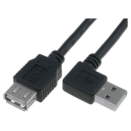 Câble ADNAuto USB 2.0 angulaire, 1,8 m, Noir