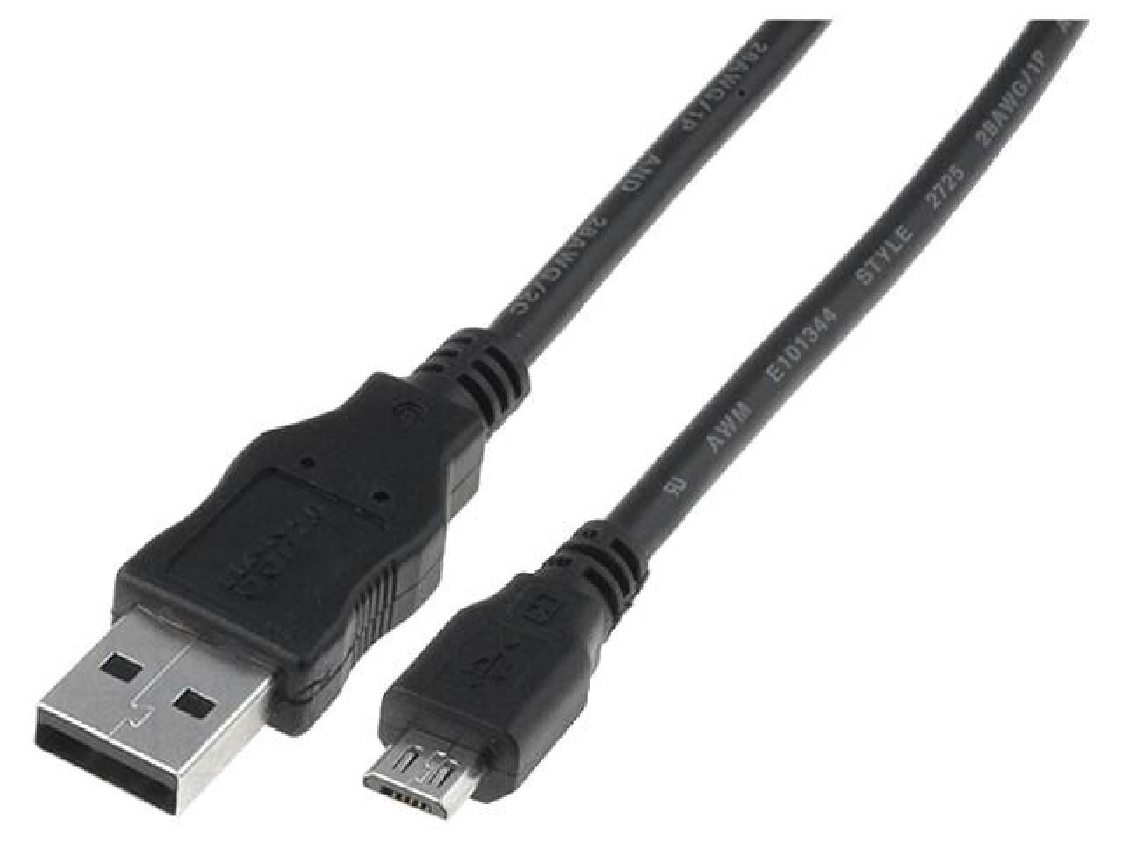 ADNAuto USB 2.0 Cable - Nickel Plated A to Micro B - 3m Black
