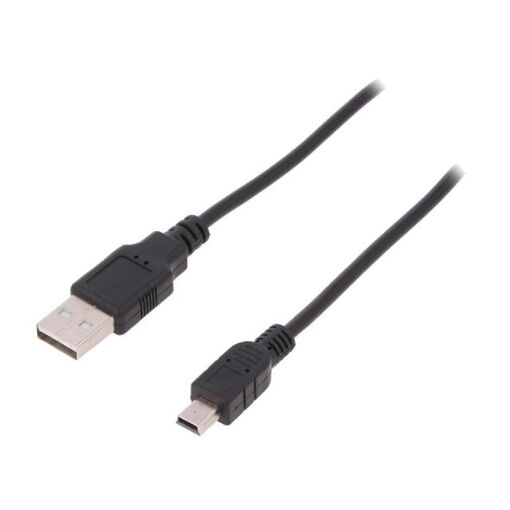 Câble USB 2.0 ADNAuto - Plaqué nickel A vers B mini, 1,8 m Noir