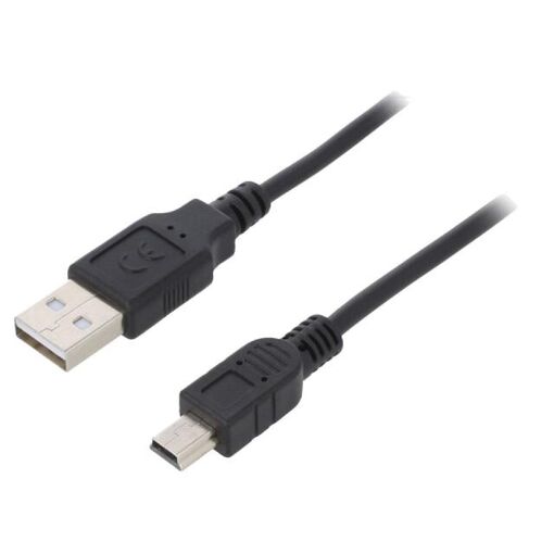 Câble ADNAuto USB 2.0 - Plaqué nickel USB A vers Mini B - 1m Noir