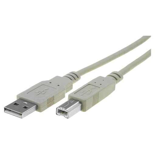 Câble ADNAuto USB 2.0 - Plaqué nickel A vers B - 1,8 m Gris