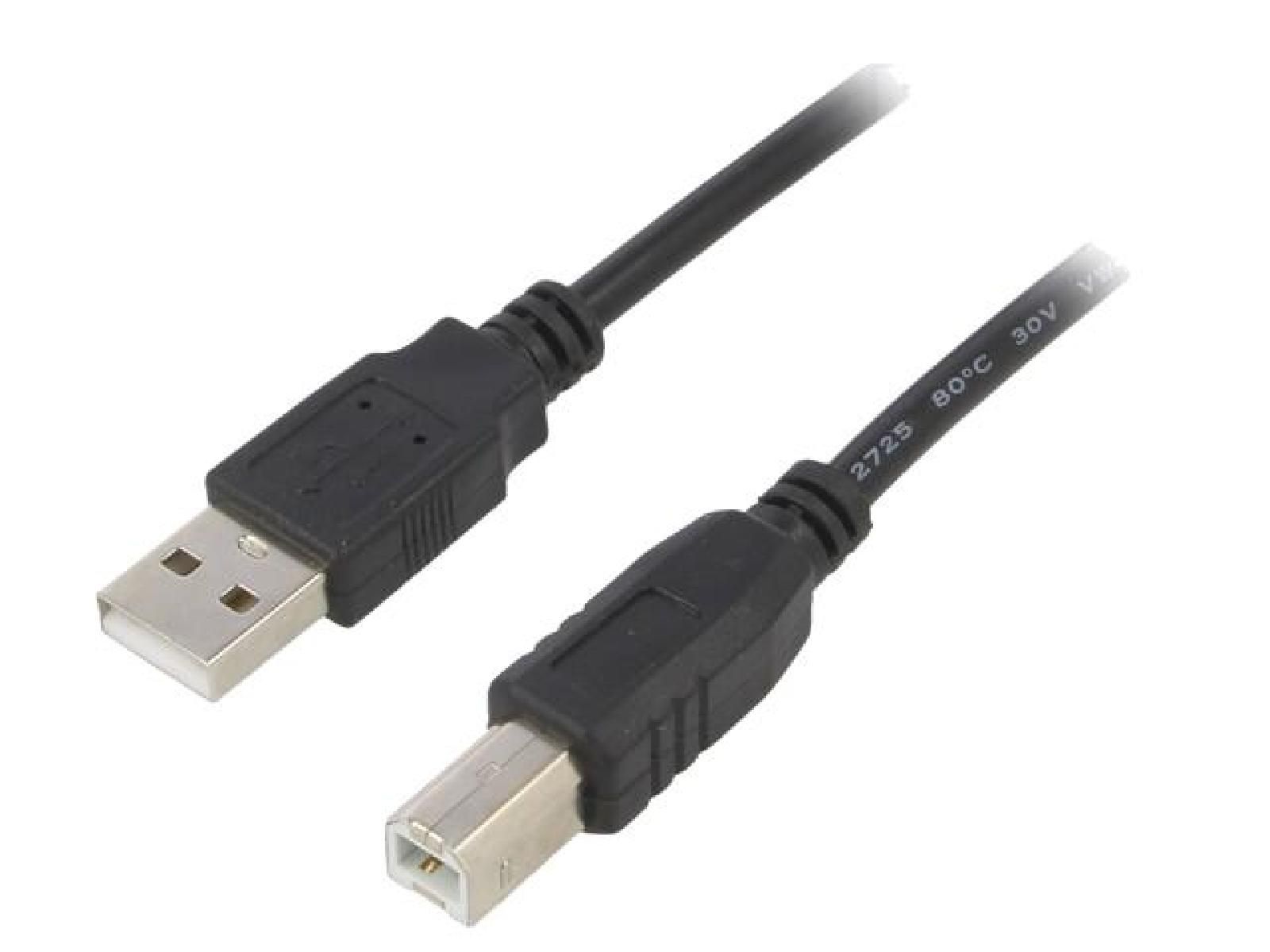 ADNAuto USB 2.0 Cable - 5m, Nickle, USB A to USB B