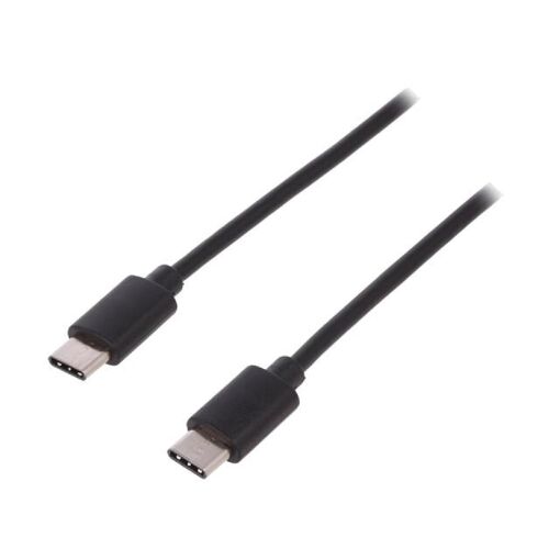 Câble ADNAuto USB 2.0 - Prise USB C des deux côtés - Plaqué nickel - Noir - 1 mètre