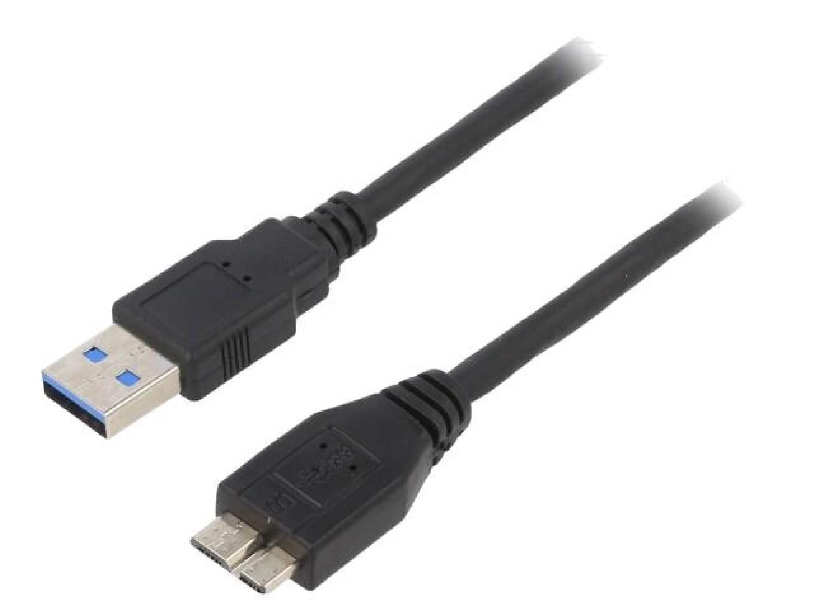 ADNAuto USB 3.0 Cable - Nickel Plated USB A to Micro USB B - 1.8m