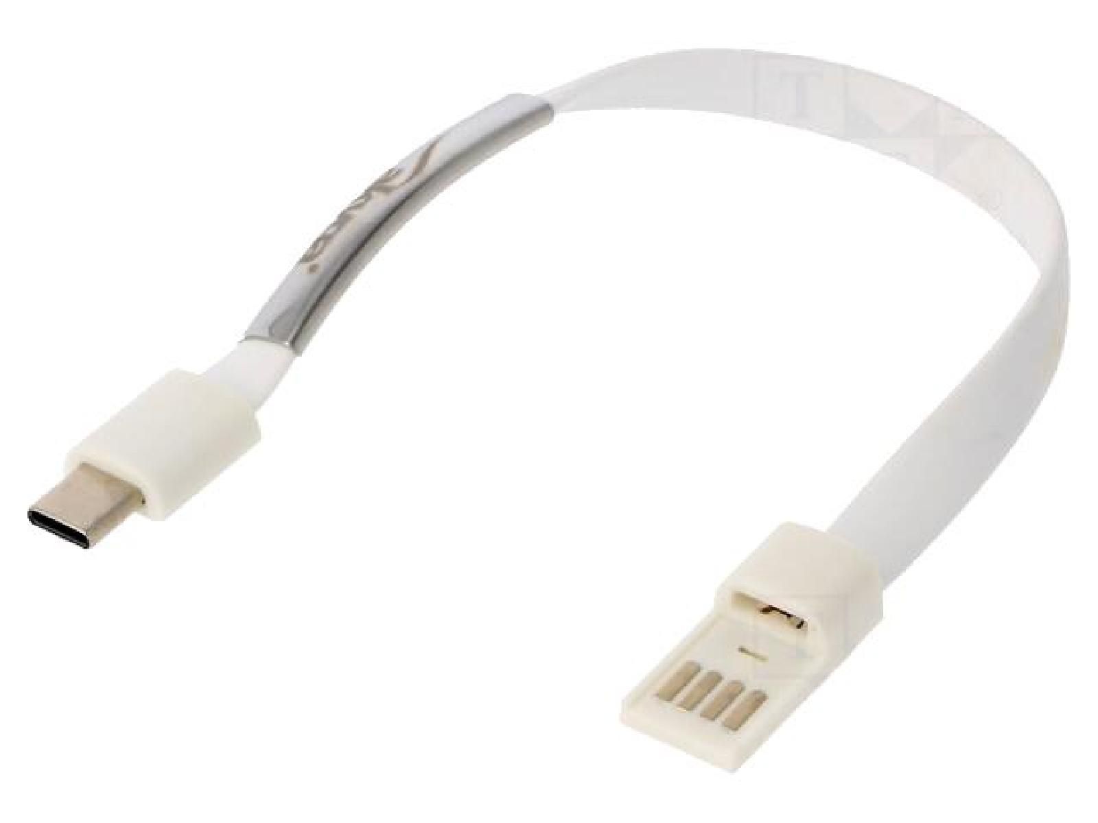 ADNAuto USB 3.0 Cable - Nickel Plated USB A to USB C - 0.23m - White