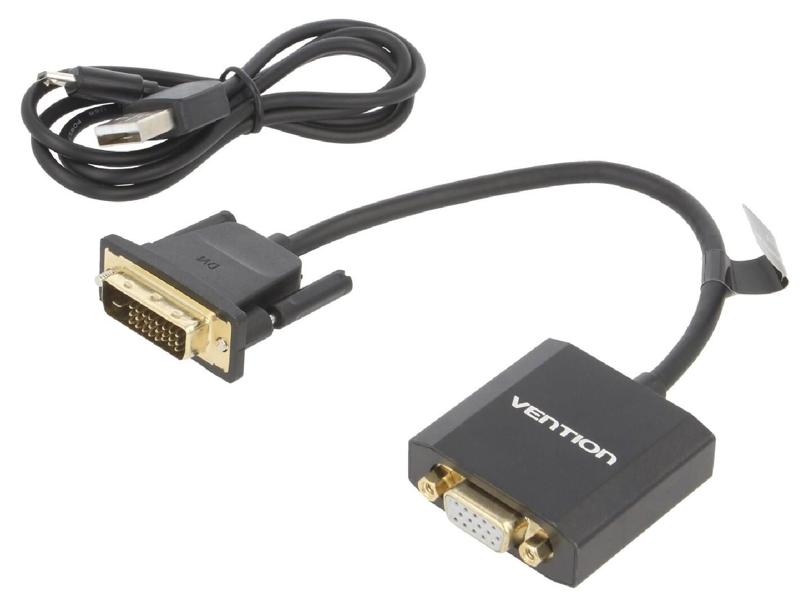 ADNAuto DVI-D to USB B Micro Cable, 0.15m, Black