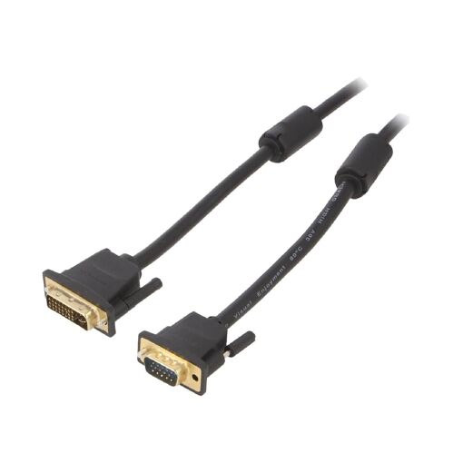 ADNAuto D-Sub HD Male to DVI-I Male Cable, 3m Black