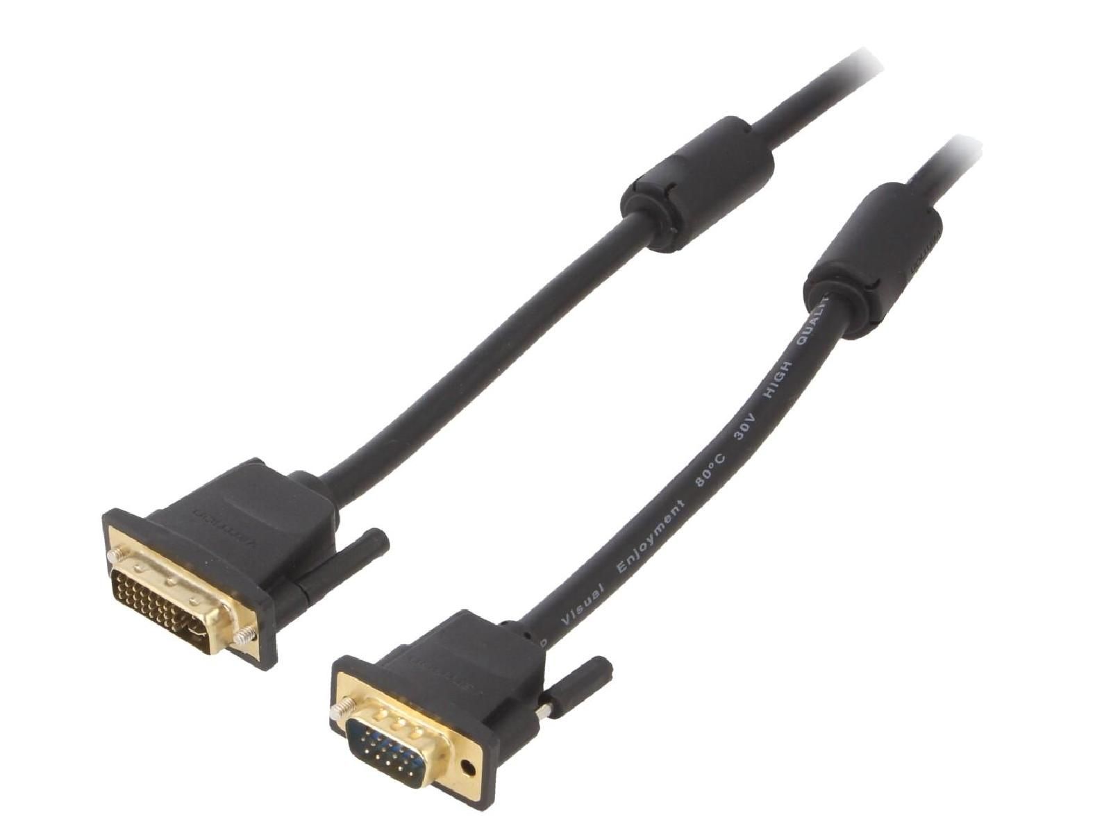ADNAuto D-Sub HD Male to DVI-I Male Cable, 10m Black