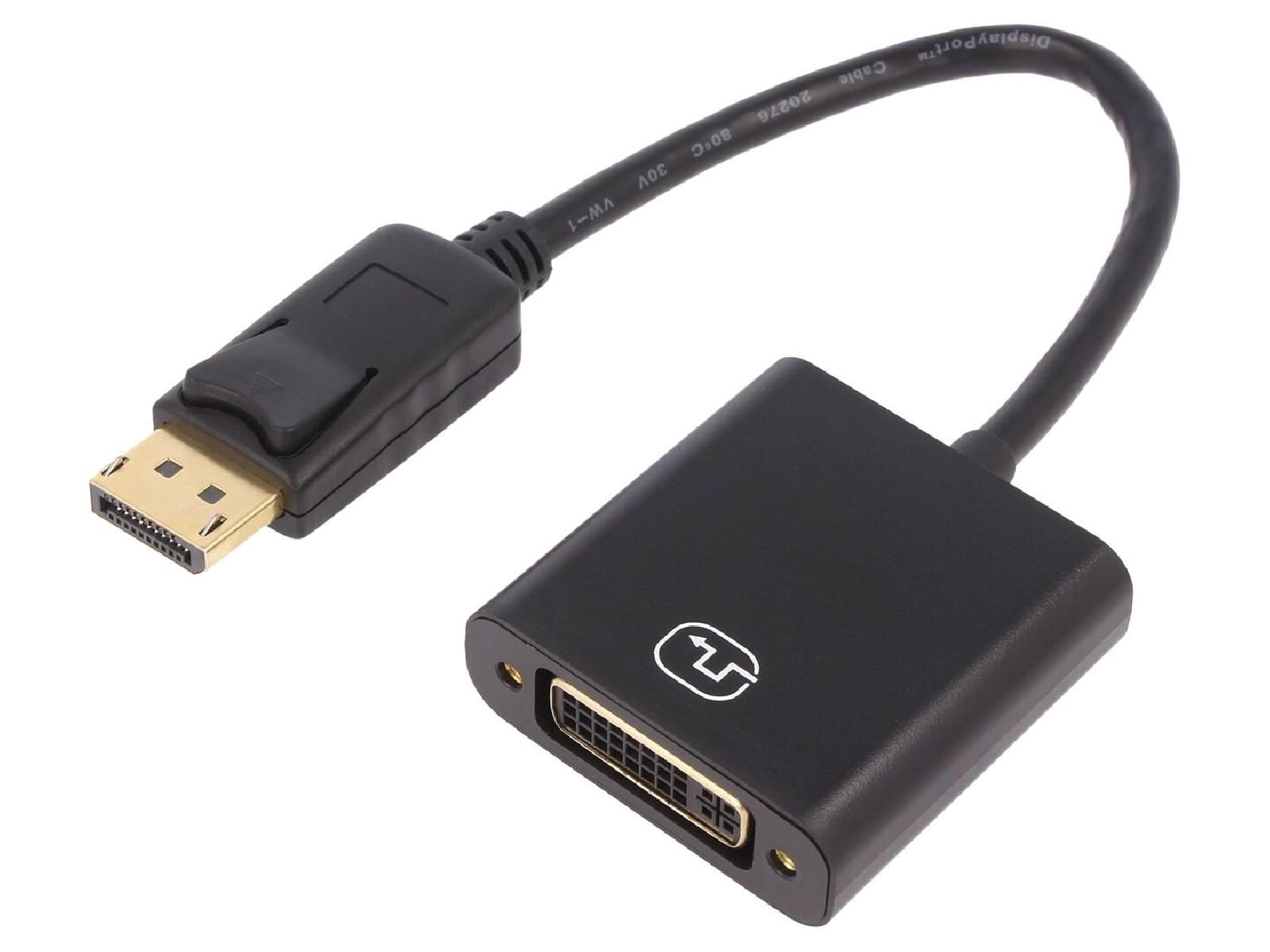 ADNAuto DisplayPort 1.2 to DVI-I Cable, 150mm, Black