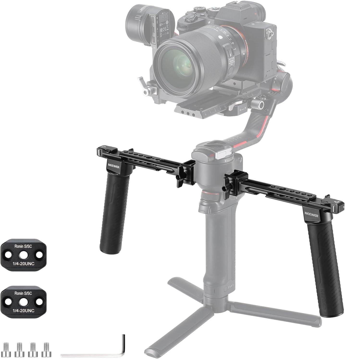 Neewer Double Handle Kit for DJI RS4/RS4 Pro, RS3/RS3 Pro, RS2, RSC2 Ronin S