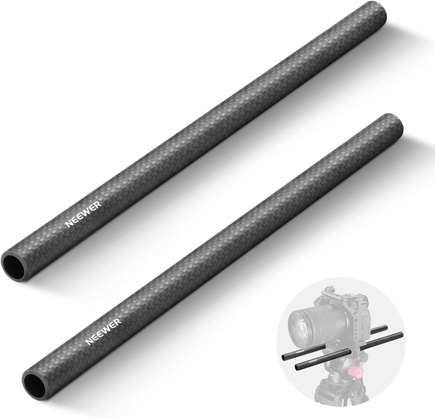 Rodillos de extensión de fibra de carbono Neewer 15mm, pack de 2