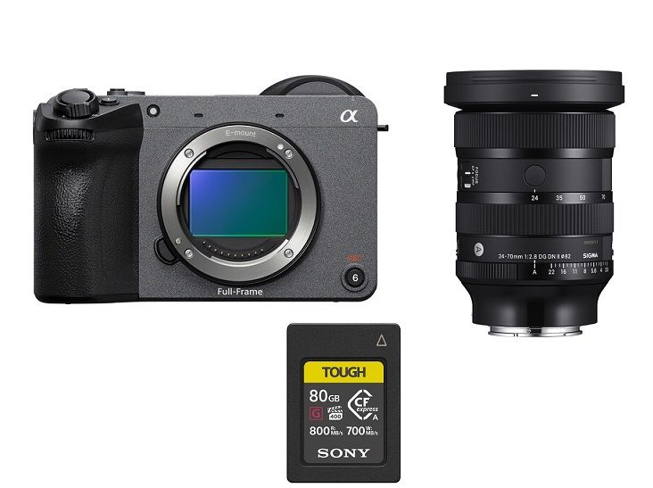 Caméra Cinéma Sony ILME-FX2 33 MPx + Objectif Sigma 24-70 mm f/2,8 DG DN II Art (Sony E) + Carte CFexpress Type A 80 Go Résistante 800 Mo/s