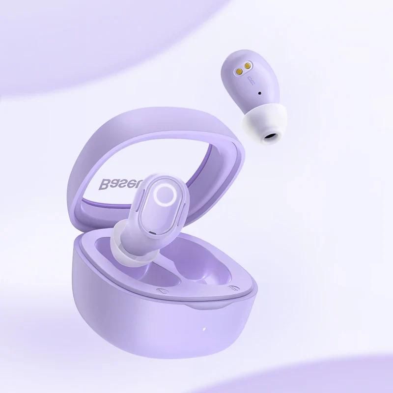 Baseus TWS Bluetooth Wireless Earphones with High-Definition Sound and Extended Battery Life - Purple