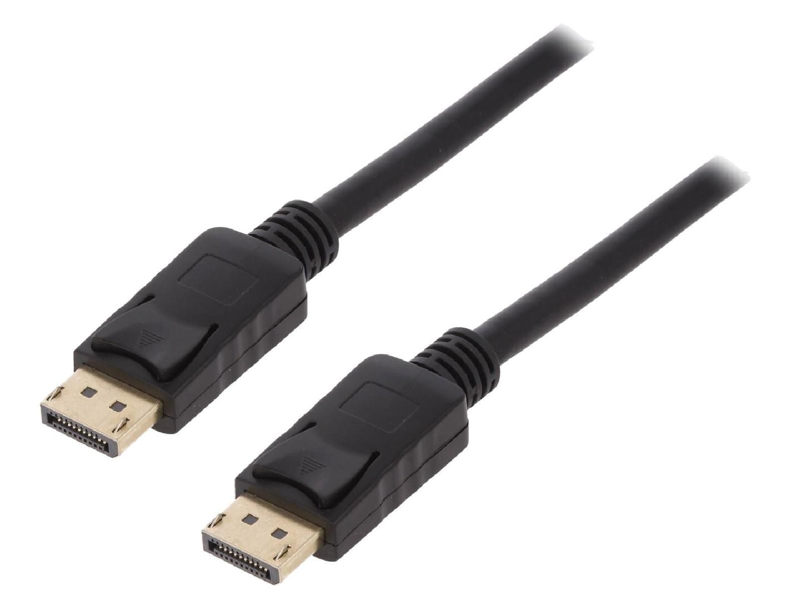 ADNAuto DisplayPort 1.2 Dual-Sided Cable, 3D 4K UHD, 5m - Black