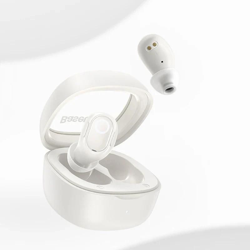 Baseus TWS Bluetooth Wireless Earbuds with High Definition Sound and Extended Battery Life - White