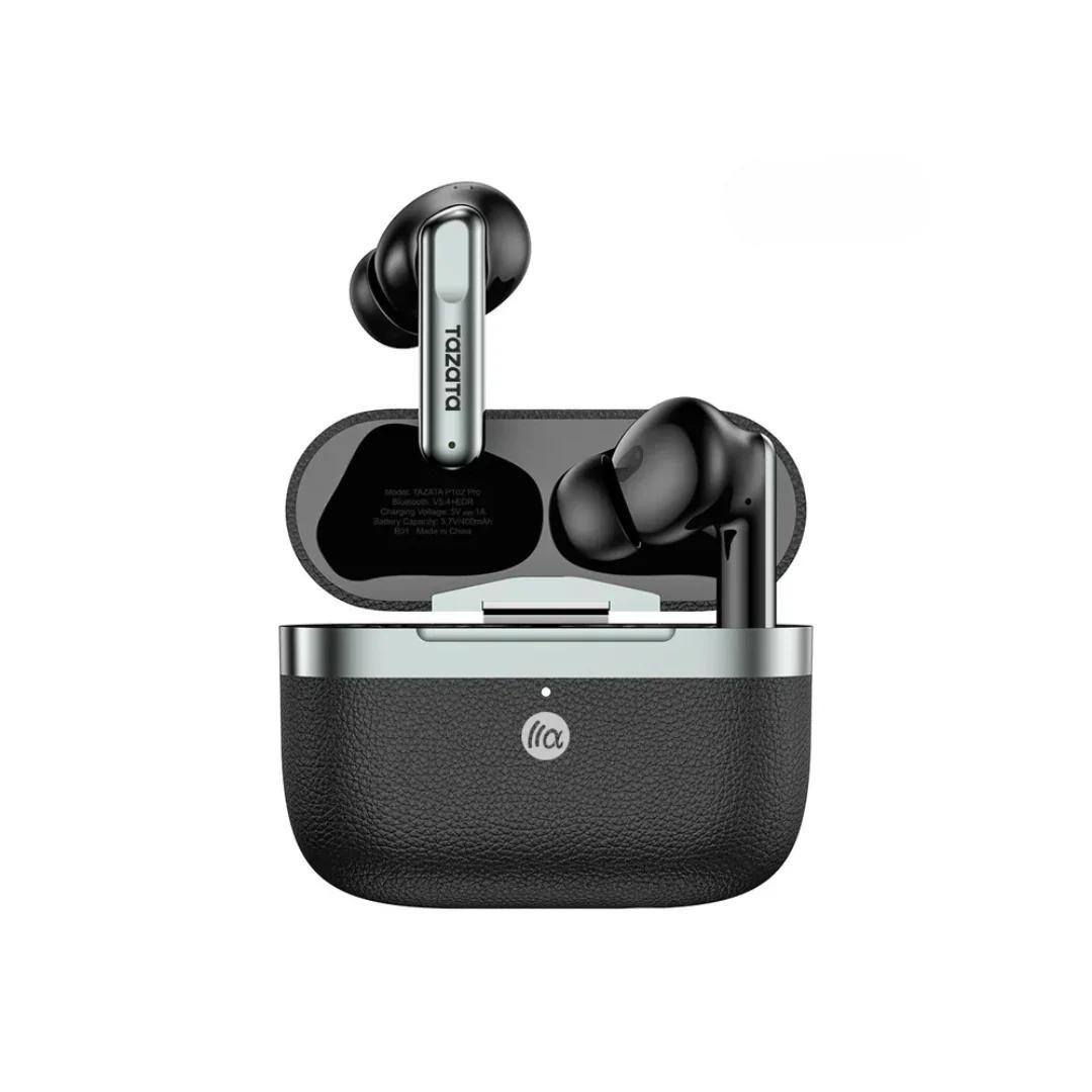 TAZATA P60 Pro Bluetooth TWS Earbuds - Hybrid Noise Cancellation 30dB, HD Calls ENC with 4 Microphones - Black